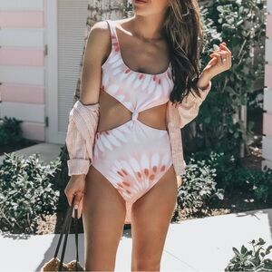Aerie LONG cut out knot one piece